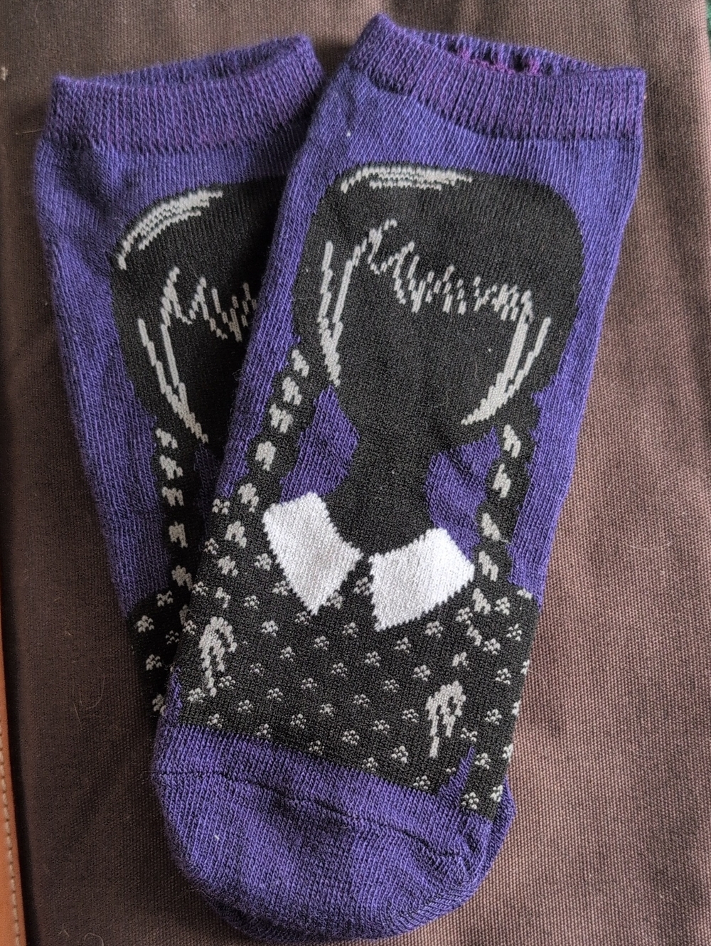 (For @kimsposhkloset) Wednesday Addams Purple No-Show Socks